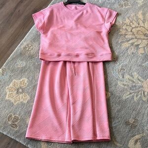 Pink Textured Two-Piece Set